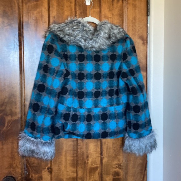 Angie faux fur & polka dot lined jacket small - Picture 3 of 3